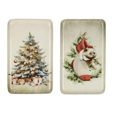 Charger l'image dans la galerie, Coffret de 2 plateaux Sapin Noël verts 15 x 25 cm - Côté Table