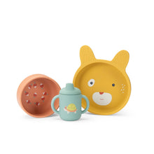 Charger l'image dans la galerie, Set vaisselle silicone Trois petits lapins - Moulin Roty