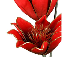Charger l'image dans la galerie, Fleur artificielle Clarkia rouge et dorée 90 cm - Côté Table