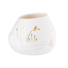 Charger l'image dans la galerie, Photophore Light Landscape Bird Räder - porcelaine blanche et décor doré