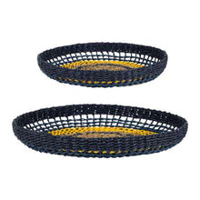 Charger l'image dans la galerie, Set de 2 plateaux marine et jeune jonc de mer et corde - Sema Design